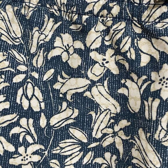 Club Monaco Swim Trunks Men's Size M Floral Print Blue White Beige Elastic Waist - Picture 8 of 15